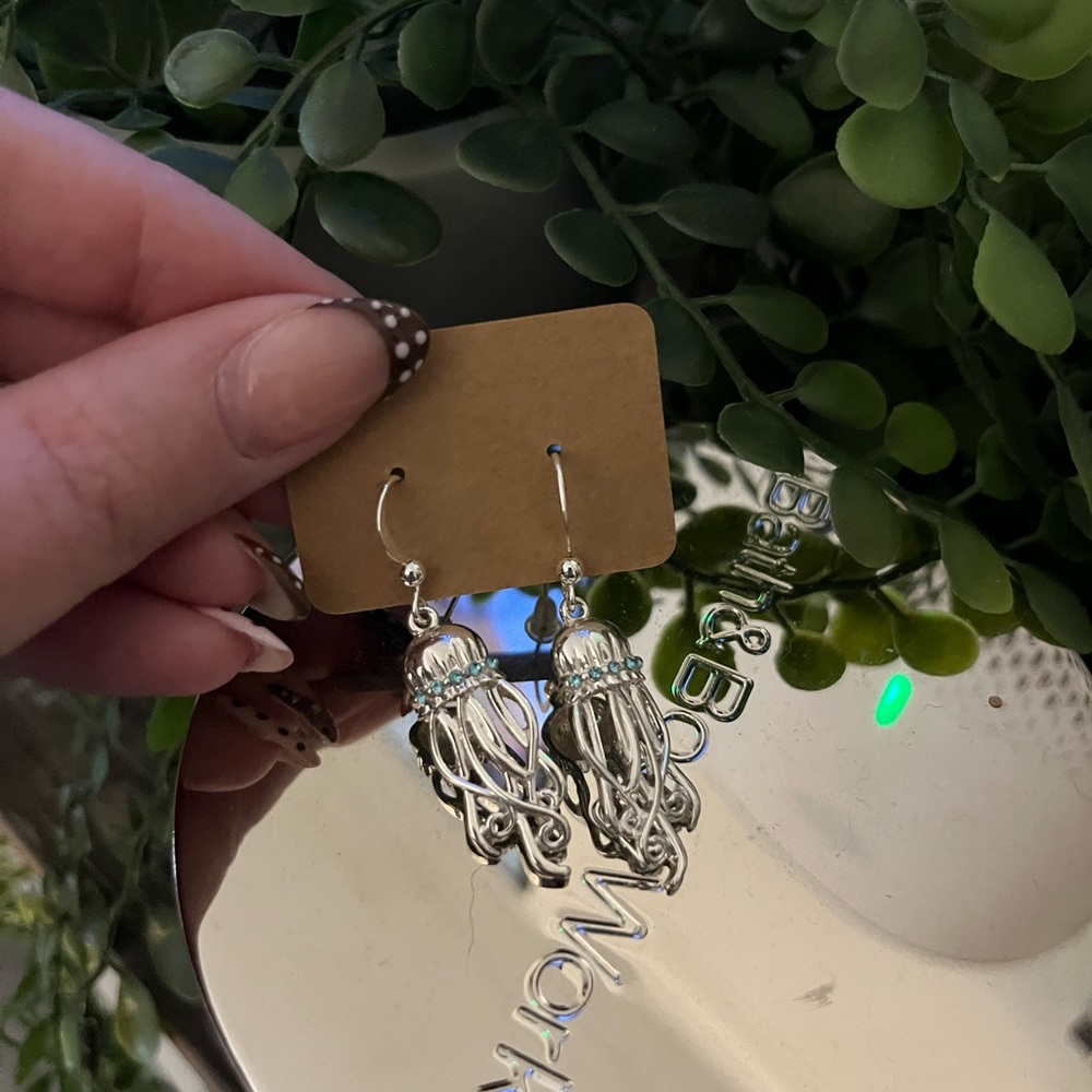 NWOT| Silver Jellyfish Earrings